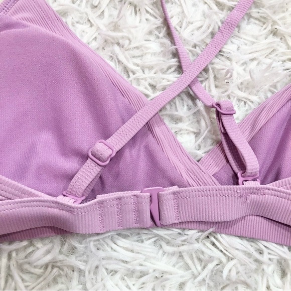 Prana‎ Speckle Rib Knit Bikini Top Violet Mist Purple Size XS - Picture 5 of 7